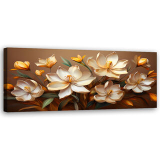 Lærred print, Boho blomsterbuketsammensætning - (90x30)