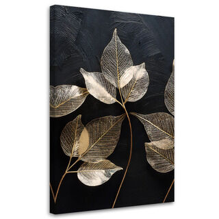 Lærred print, Minimalisme Blade Planter Glamour Abstrakt - (80x120)