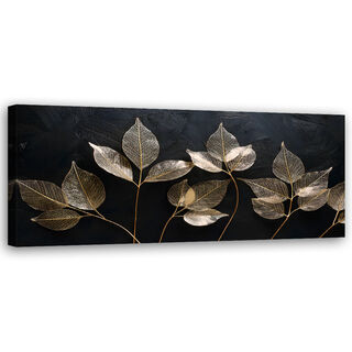 Lærred print, Minimalisme Blade Planter Glamour Abstrakt - (90x30)