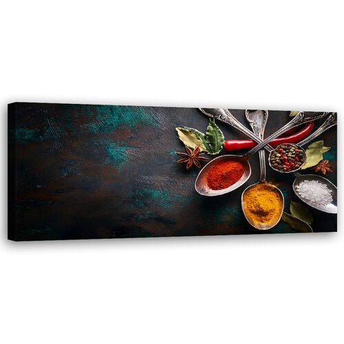 Lærred print, Krydderier til køkken - (120x40)