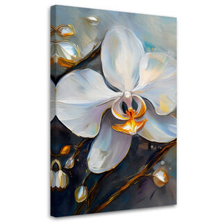 Lærred print, Orkideer hvide blomster - (70x100)
