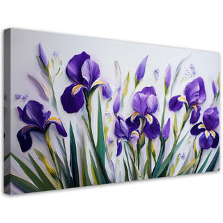 Lærred print, Iris lilla blomster - (100x50)