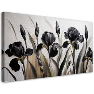 Lærred print, Sorte iris blomster abstraktion - (120x60)