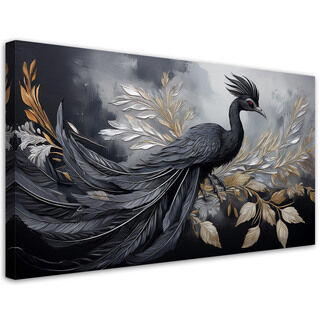 Lærred print, Påfugle Fugle Dyr Glamour - (100x50)