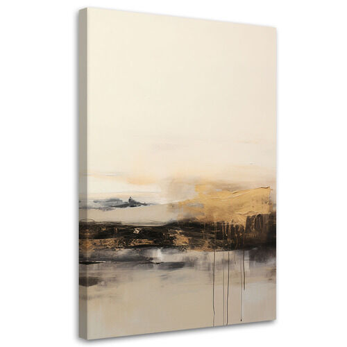 Lærred print, Moderne abstraktion beige - (40x60)