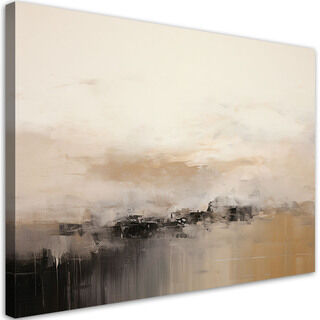 Lærred print, Abstrakt lofts beige - (60x40)