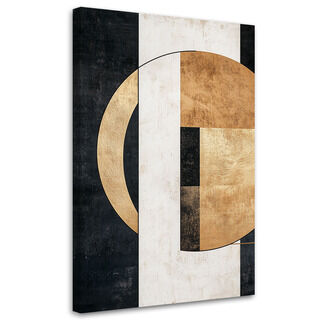 Lærred print, Geometrisk abstraktion sort og guld - (80x120)
