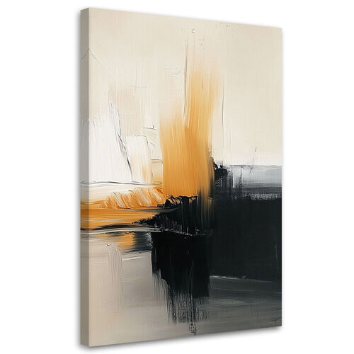 Lærred print, Sort og guld glamour abstraktion - (70x100)