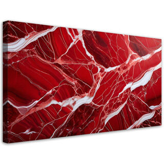 Lærred print, Rød marmor glamoursten - (80x40)