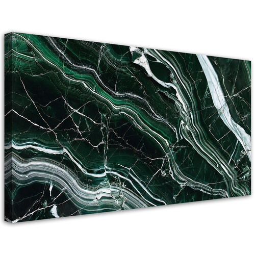 Lærred print, Grøn smaragd marmorsten - (120x60)