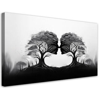 Lærred print, Trækys Sort & Hvid - (80x40)