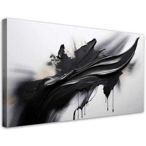 Lærred print, Sort og hvid abstraktion 3D-effekt - (120x60)