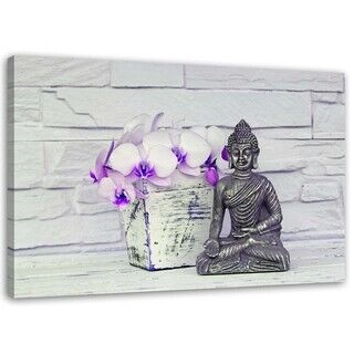 Lærred print, Buddha violet blomsterbuket