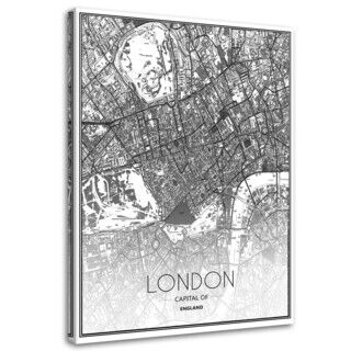 Lærred print, Byplan London