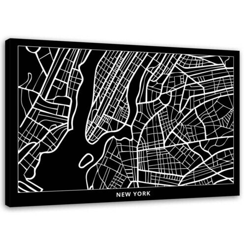 Lærred print, New York - byplan