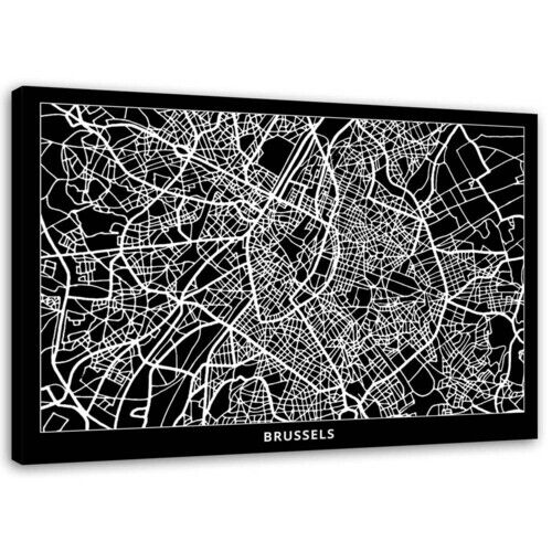 Lærred print, Bruxelles - byplan