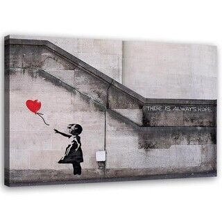 Lærred print, Banksy vægmaleri Pige med ballon