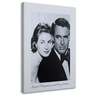 Lærred print, Ingrid Bergmann og Cary Grant