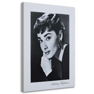 Lærred print, Audrey Hepburn - sort-hvidt portræt