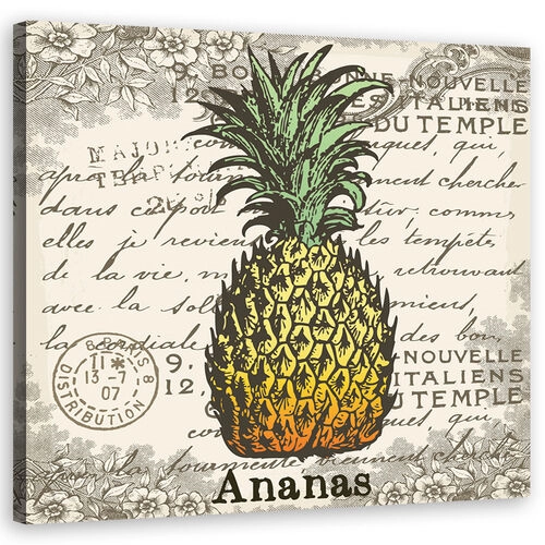 Lærred print, Vintage ananas