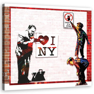 Lærred print, Banksy Jeg elsker New York