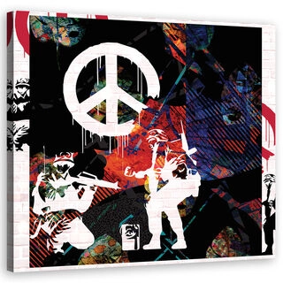 Lærred print, Banksy Peace Soliders