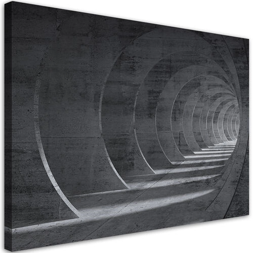 Lærred print, Grå 3D-tunnel