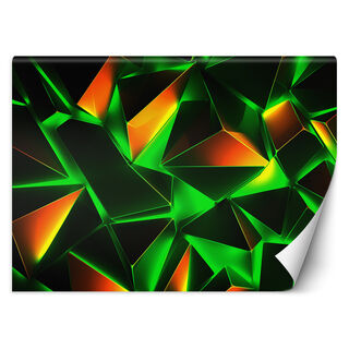 Wallpaper, Green geometric abstraction 3D