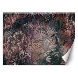 Wallpaper, Painted tropical jungle leaves