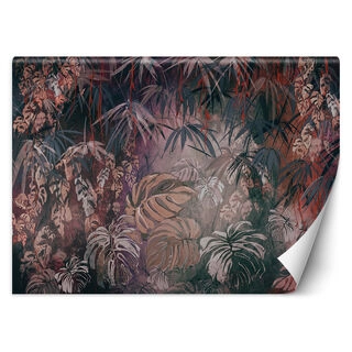 Wallpaper, Painted tropical jungle leaves