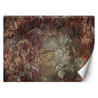 Wallpaper, Painted tropical jungle leaves