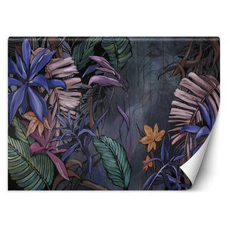 Wallpaper, Painted exotic jungle leaves