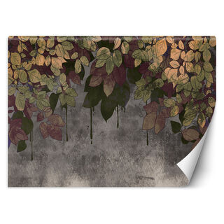 Wallpaper, Leaves on concrete