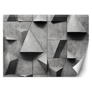 Wallpaper, Geometric shapes concrete 3D