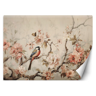 Wallpaper, Bird and vintage flowers