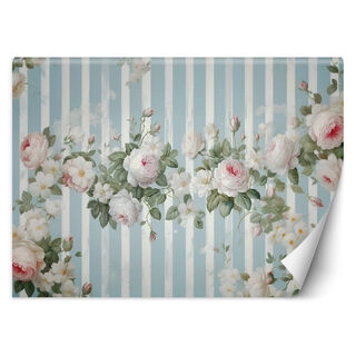 Wallpaper, White vintage flowers