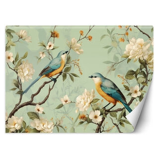 Wallpaper, Birds Flowers Chinoiserie