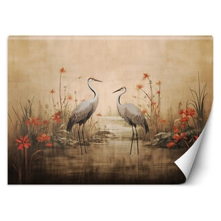 Wallpaper, Cranes on a lake