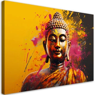 Lærred print, Buddha på en abstrakt baggrund