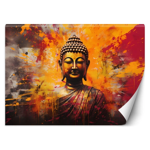 Wallpaper, Buddha statue colourful abstract