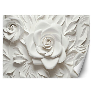 Wallpaper, White flowers 3D