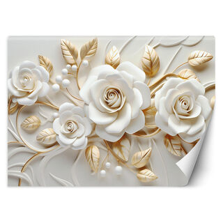 Wallpaper, 3D golden flowers