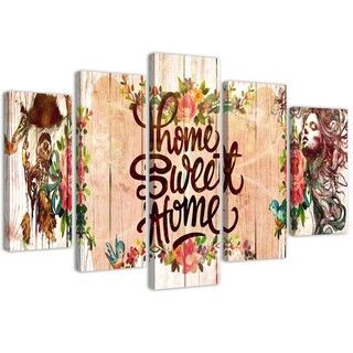 Lærred print, Home Sweet Home-inskription