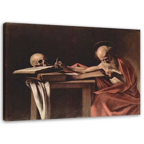 Lærred print, Sankt Hieronymus skriver - Caravaggio-reproduktion