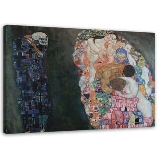 Lærred print, Liv og død - G. Klimt-reproduktion