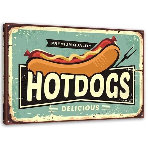 Lærred print, Retro hotdog