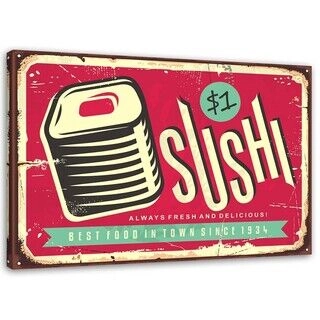 Lærred print, Retro sushi