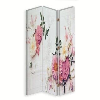 Rumdeler Dobbeltsidet roterbar, Lyserøde vintage blomster - (110x170)