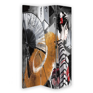 Rumdeler Dobbeltsidet roterbar, Geisha med vifte - (110x170)