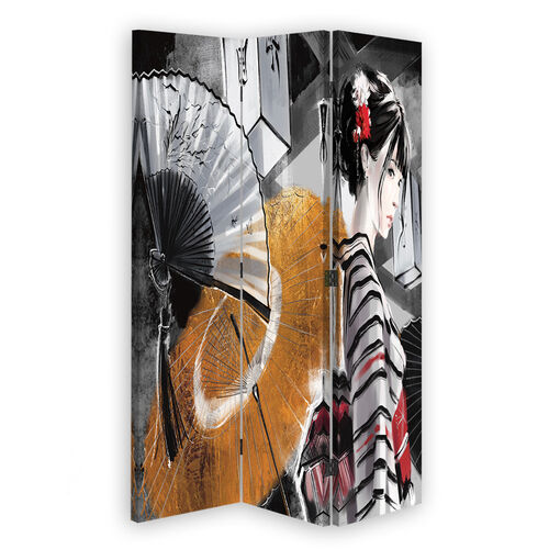 Rumdeler Dobbeltsidet roterbar, Geisha med vifte - (110x170)
